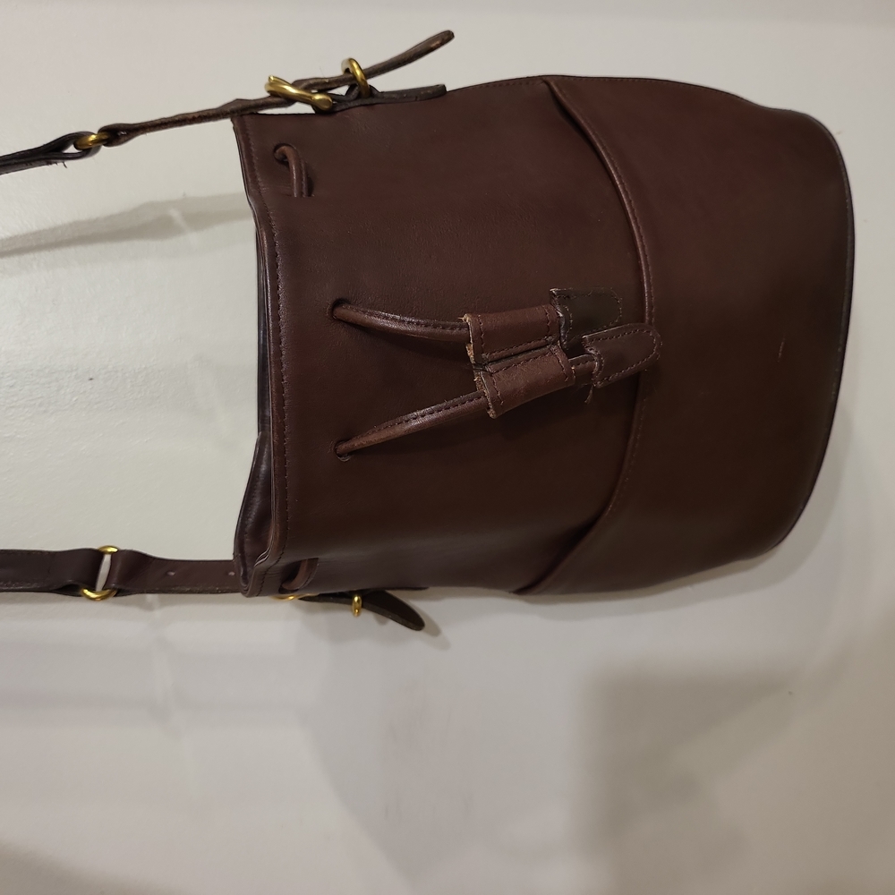 Coach Equestrian Drawstring Bucket Bag, Brown Leather